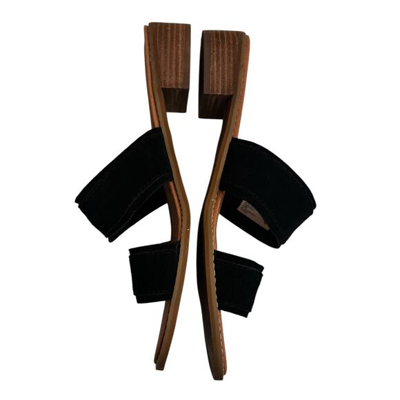 TOMS Black Suede Double Strap Slide Sandals Size 10W – Casual Comfort - Picture 4 of 7